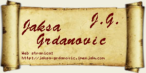 Jakša Grdanović vizit kartica